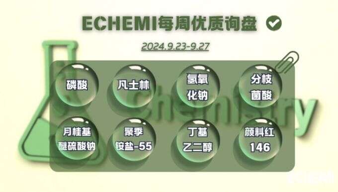 ECHEMI一周优质询盘出炉，等供应商紧急报价中~（9月23日-9月27日）